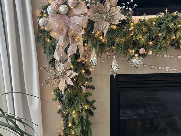 Rose Gold Fireplace — Blush & Silver